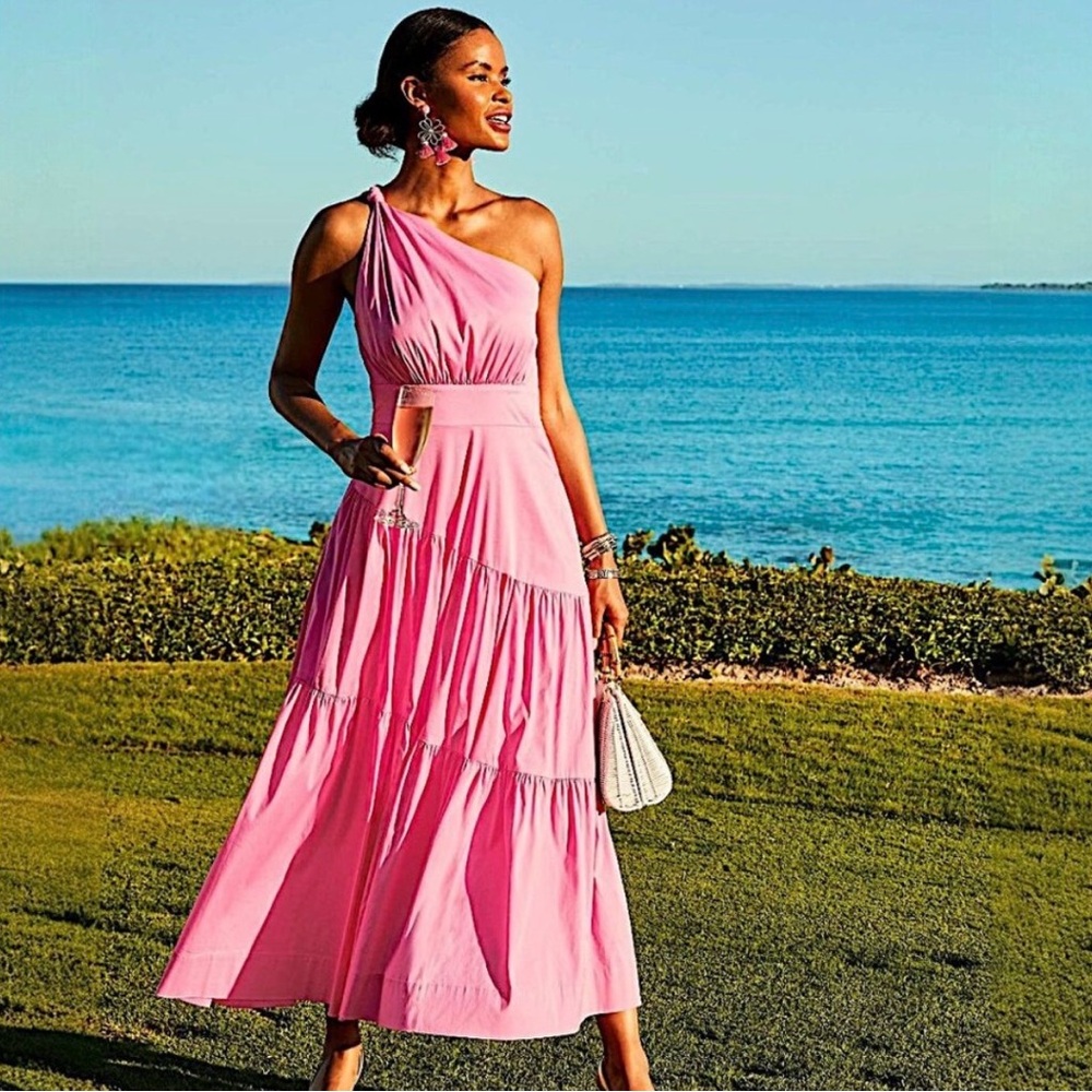 Lilly Pulitzer Vibrant Pink One-Shoulder Dress